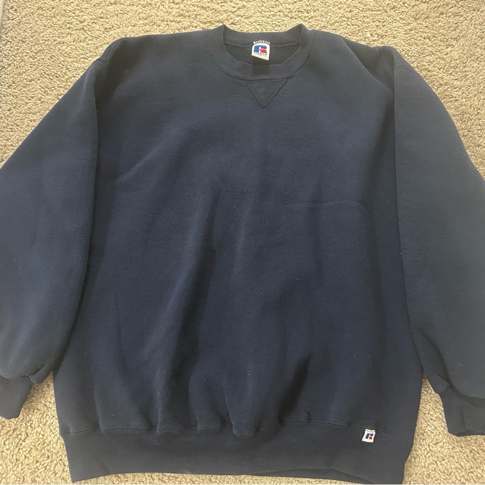 Russell Athletic y2k vintage navy blue sweatshirt XL